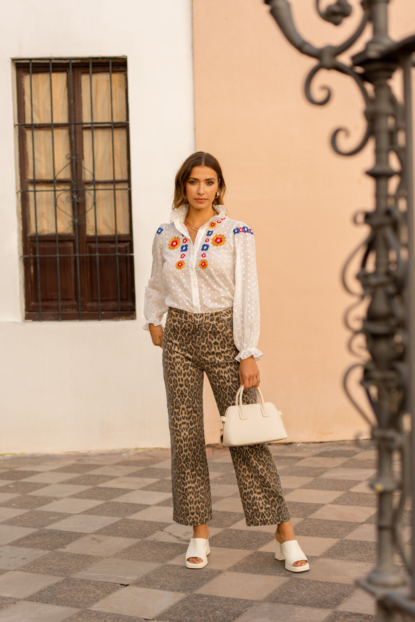 Wholesaler ONADO - Wide Leg Leopard pants
