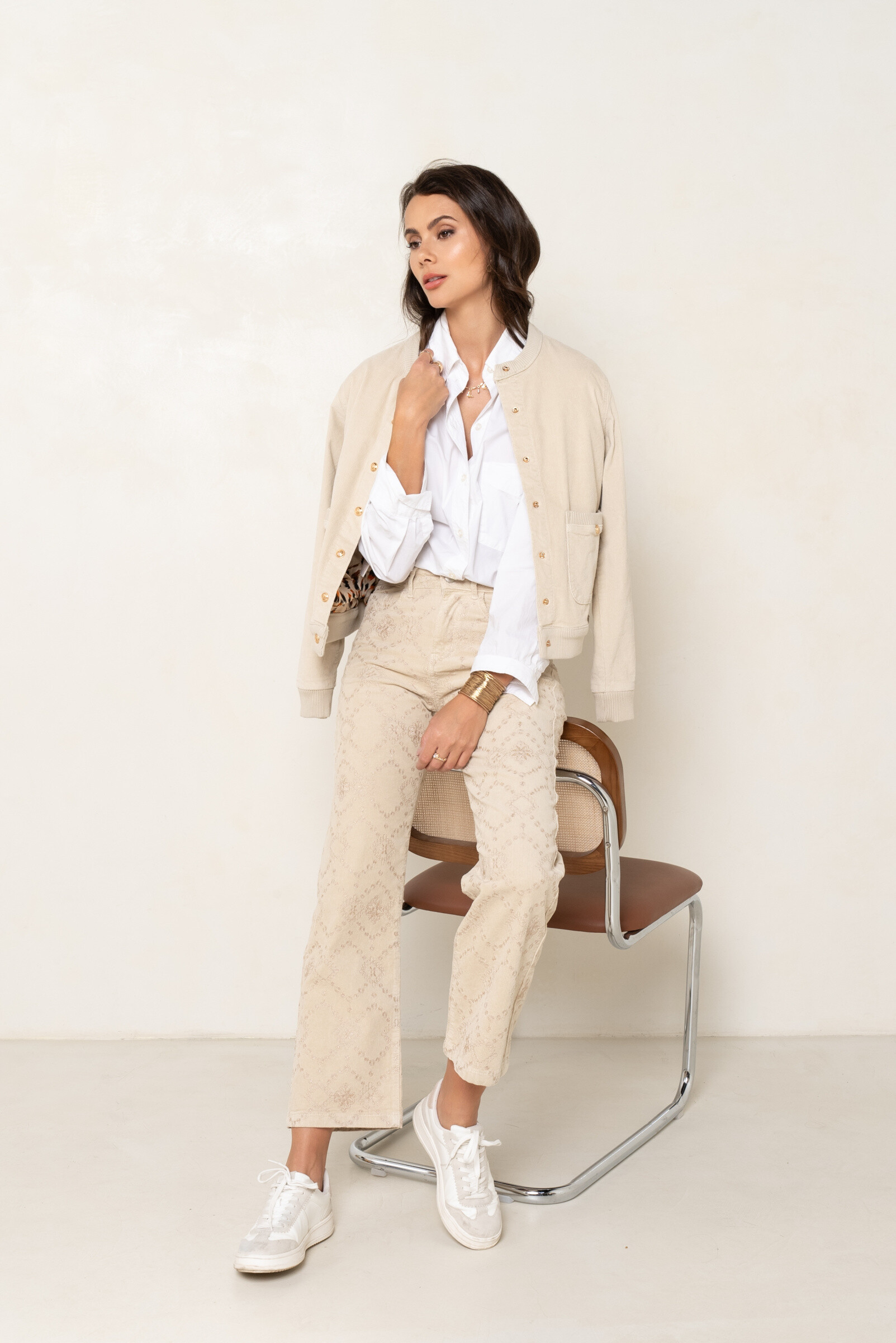 Wholesaler ONADO - Velvet wide leg pants bohemian embroidered