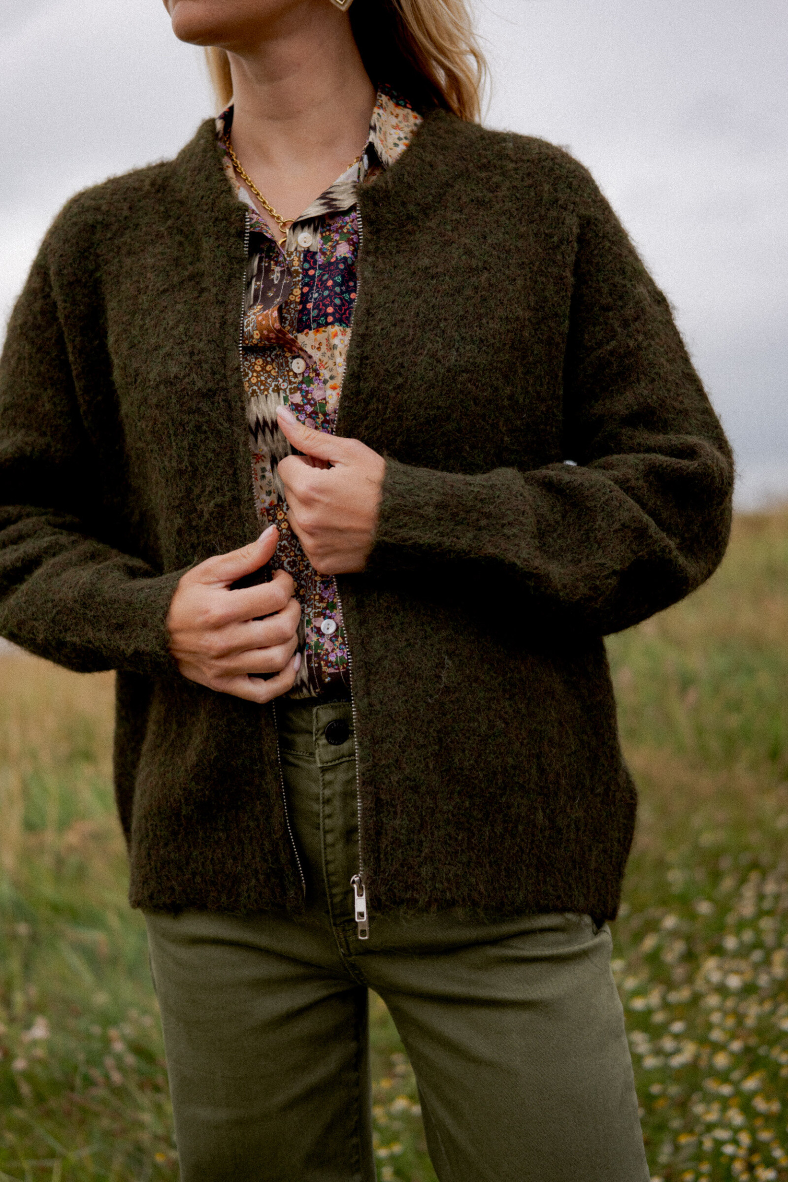 Maille Doudou Cardigan Zippé