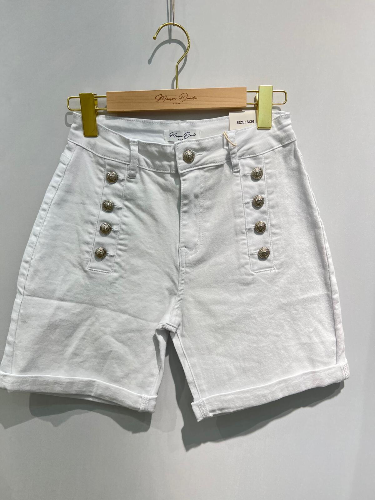Grossiste ONADO - Short à Pont Boutons Argent