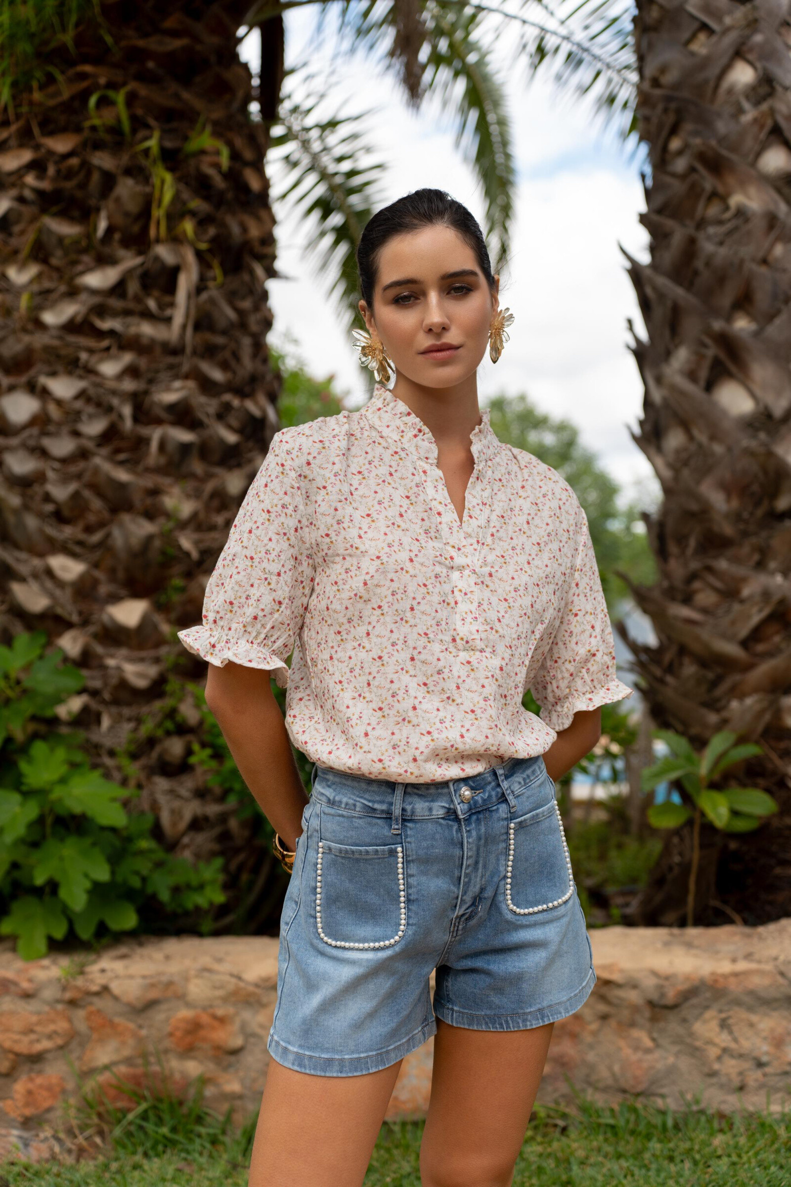 Wholesaler ONADO - Shorts square pearl pockets
