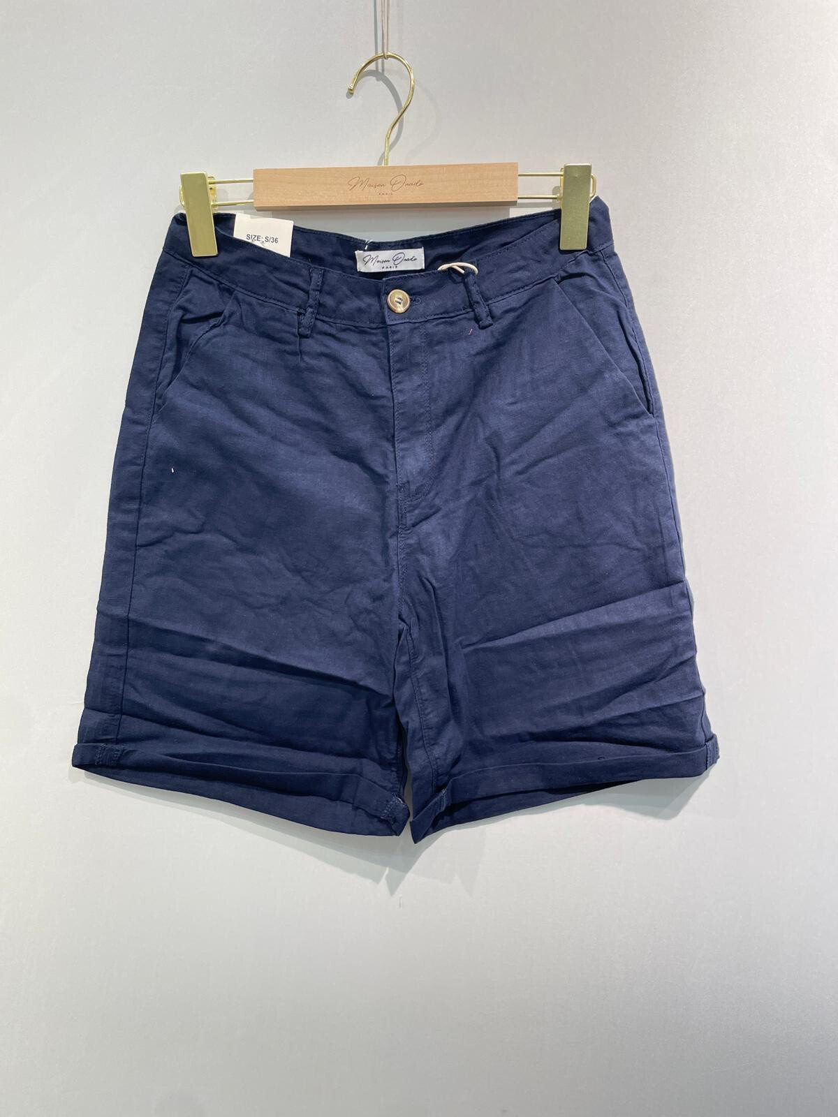 Grossiste ONADO - Short chino en lin naturel avec doublure