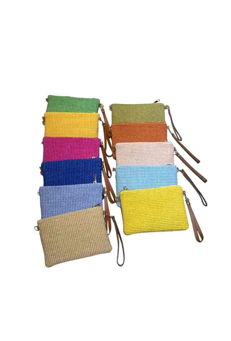 Grossiste Onyxo - Pochette papier avec bandoliere en cuir