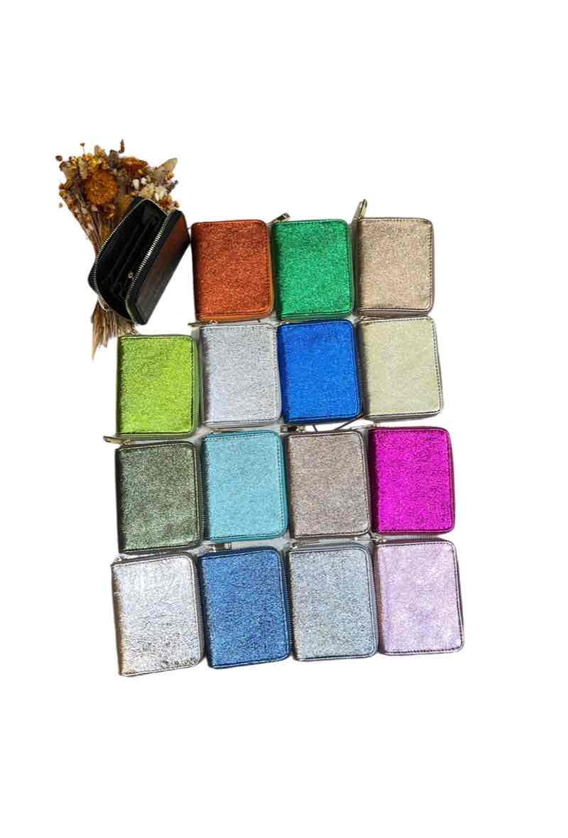 Grossiste Onyxo - Portefeuille en cuir irisé 13x10x2cm