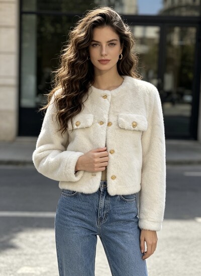 Grossiste Onyxo - Veste fausse fourrure Grossiste Onyxo - Veste fausse fourrure