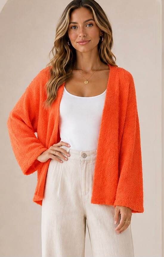 Wholesaler OOKA - Soft and fluffy knit cardigan