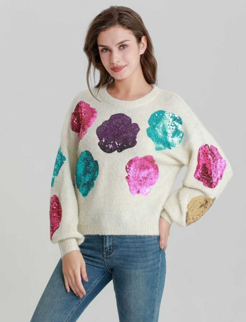 Wholesaler OOKA - Sequin wool sweater
