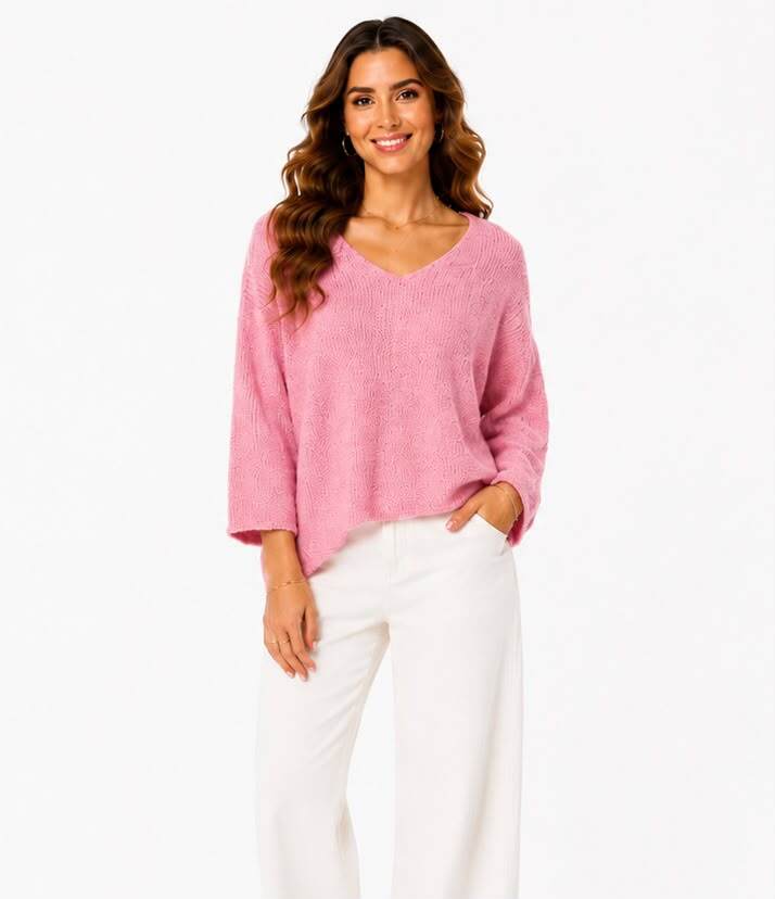 Grossiste OOKA - Pull en maille douce à col V