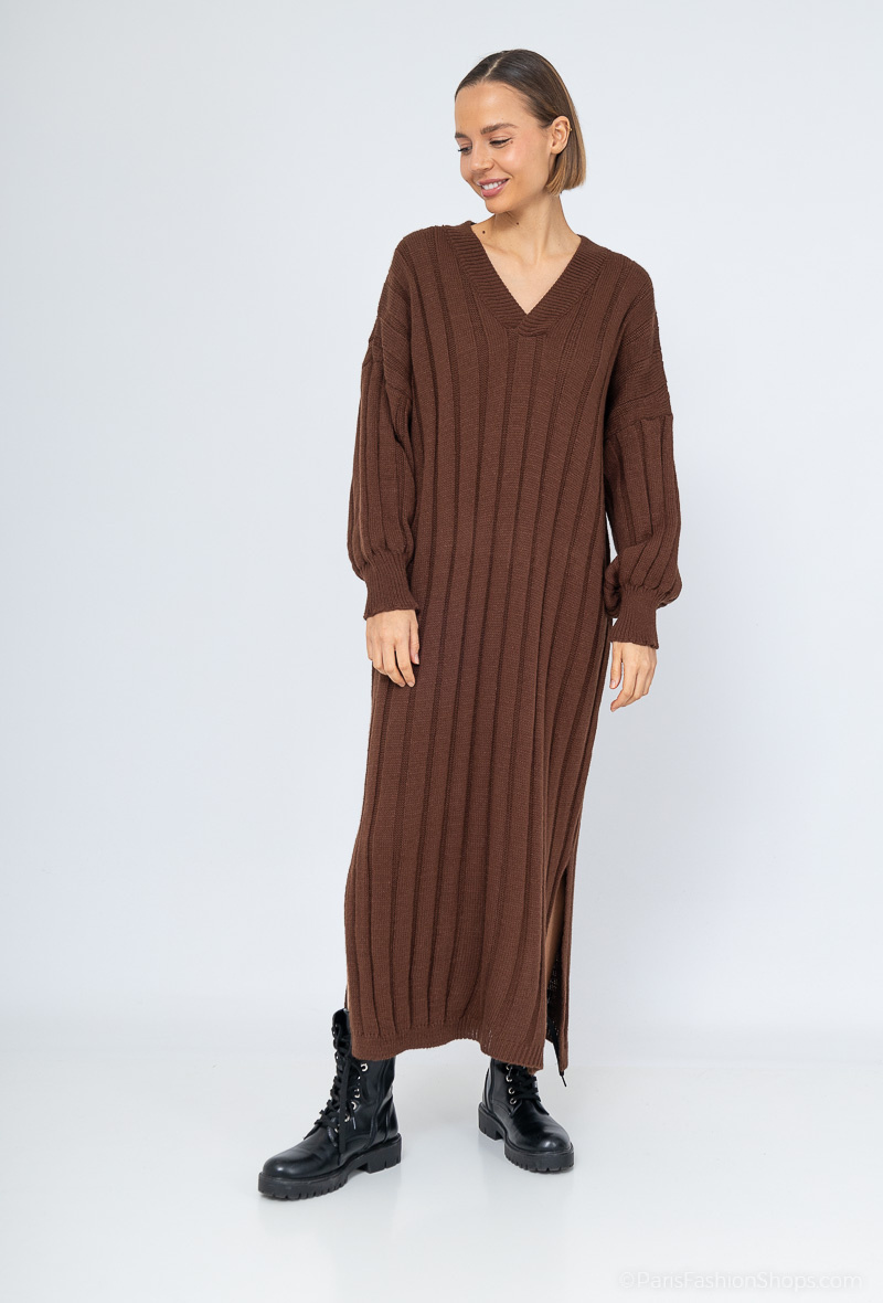 Wholesaler OOKA - V-neck knit dress