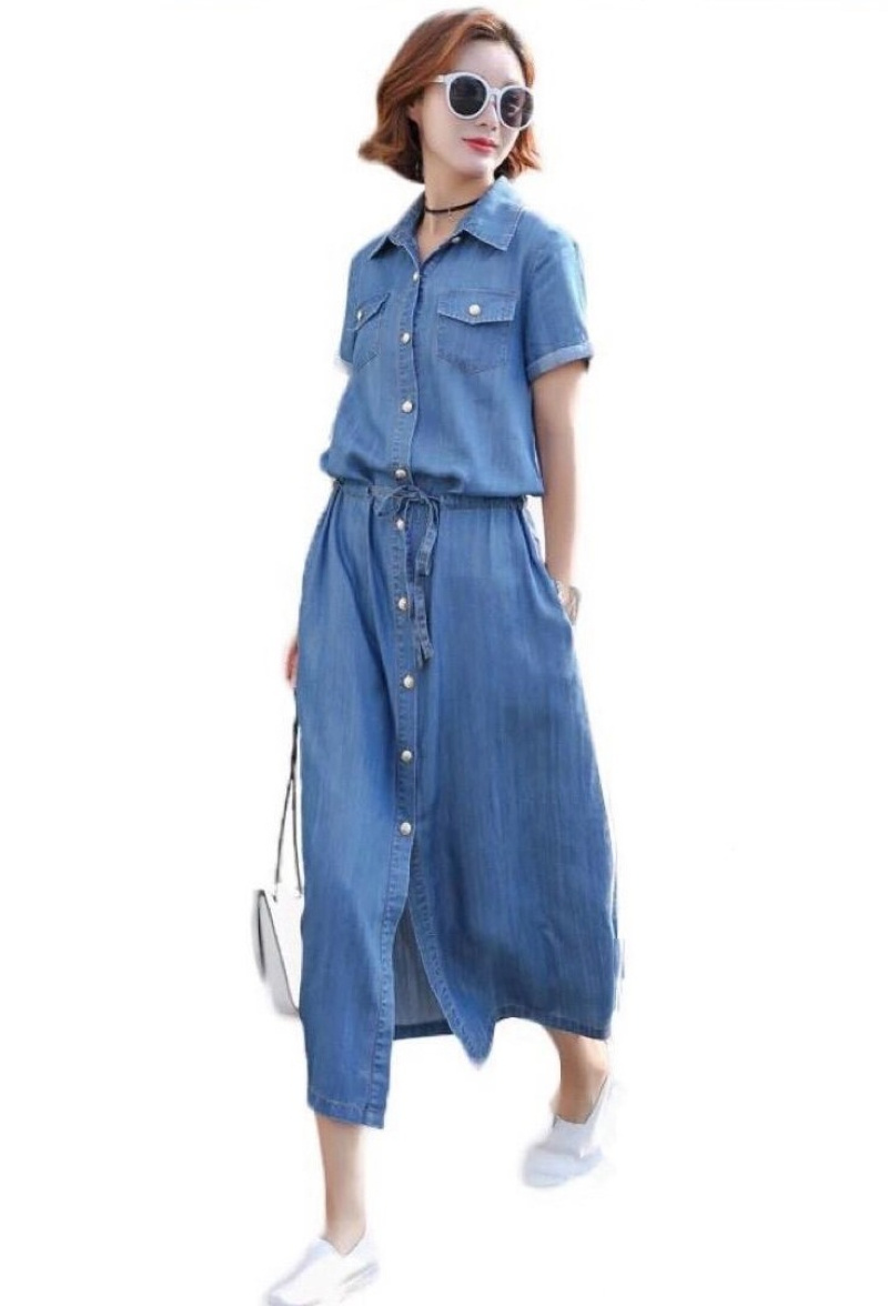 Wholesaler OOKA - Denim shirt dress