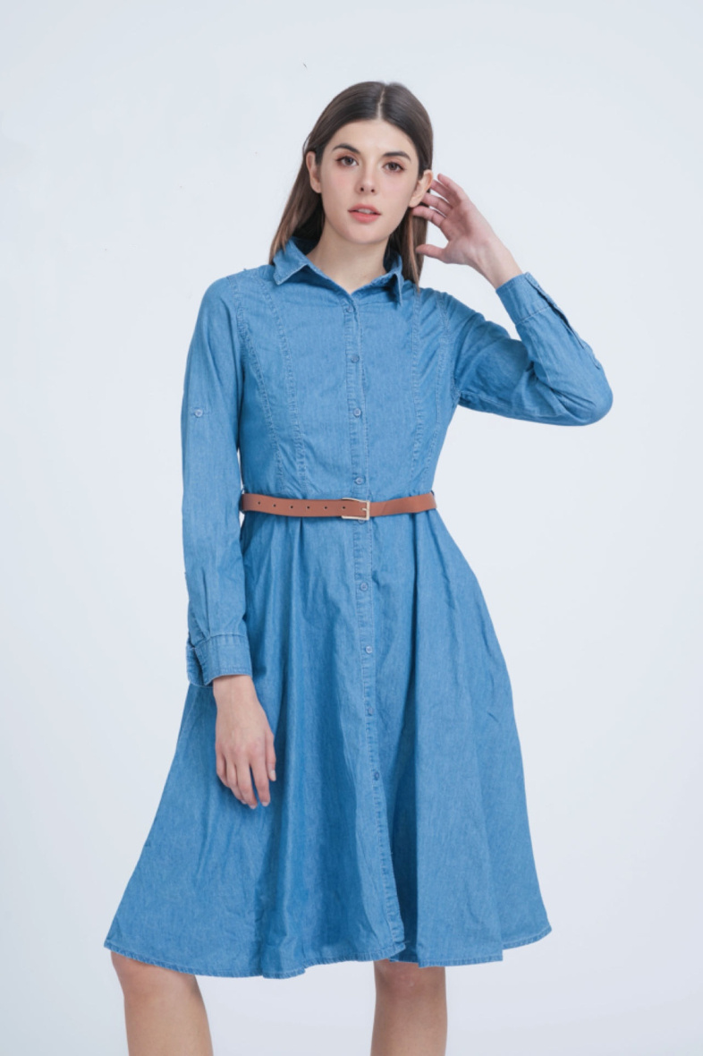 Grossista OOKA - Abito camicia in denim