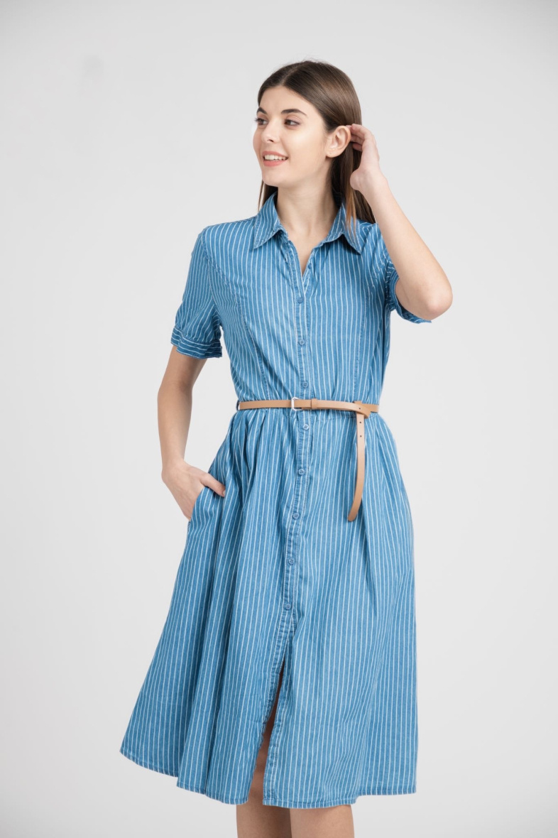 Grossista OOKA - Abito camicia in denim