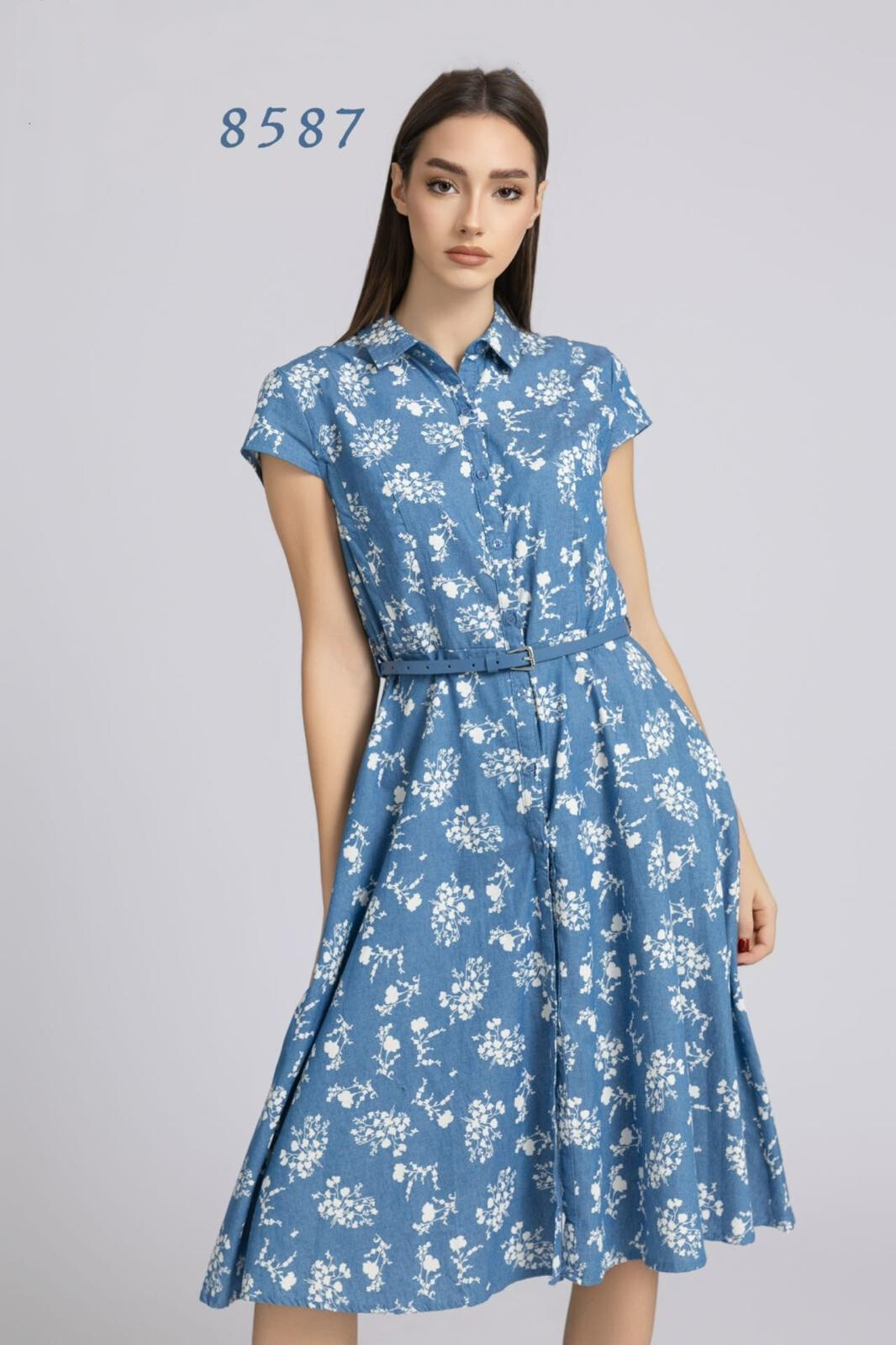 Wholesaler OOKA - Flower jeans dress