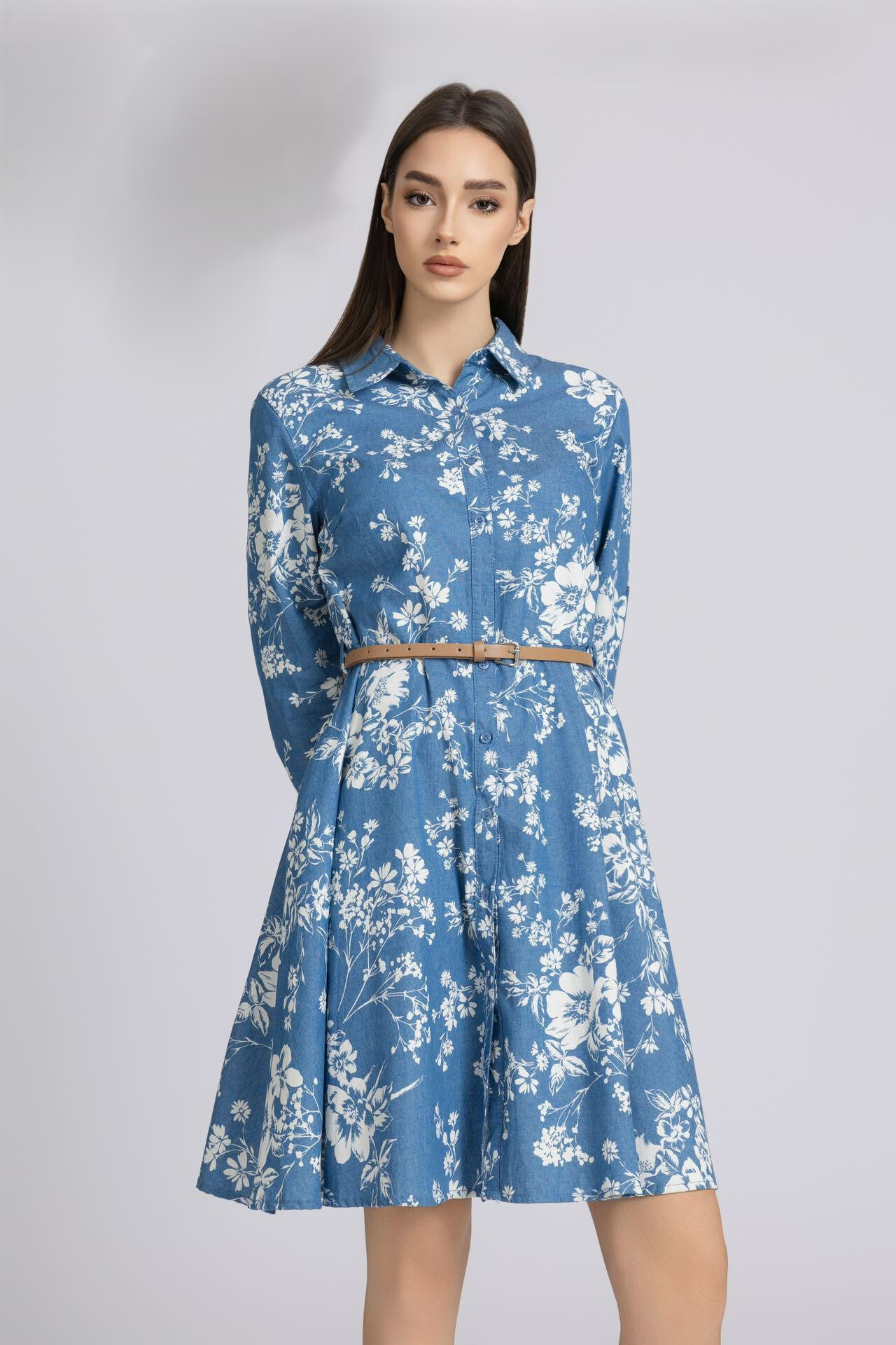 Wholesaler OOKA - Floral denim dress