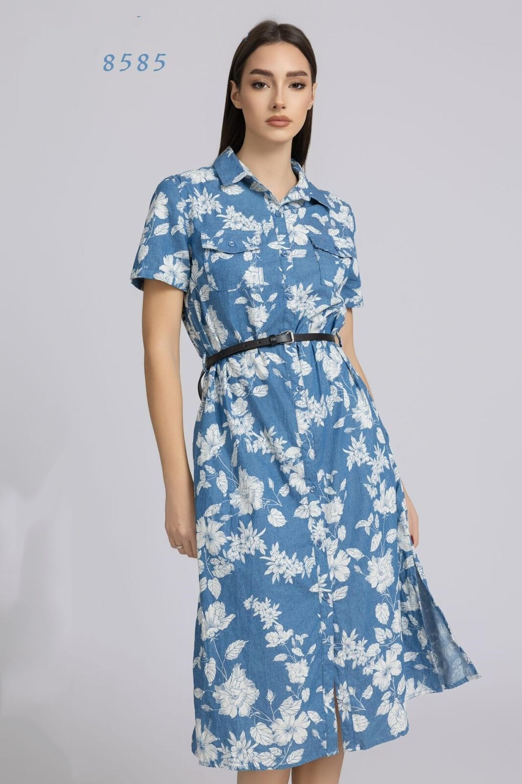 Wholesaler OOKA - Flower jeans dress