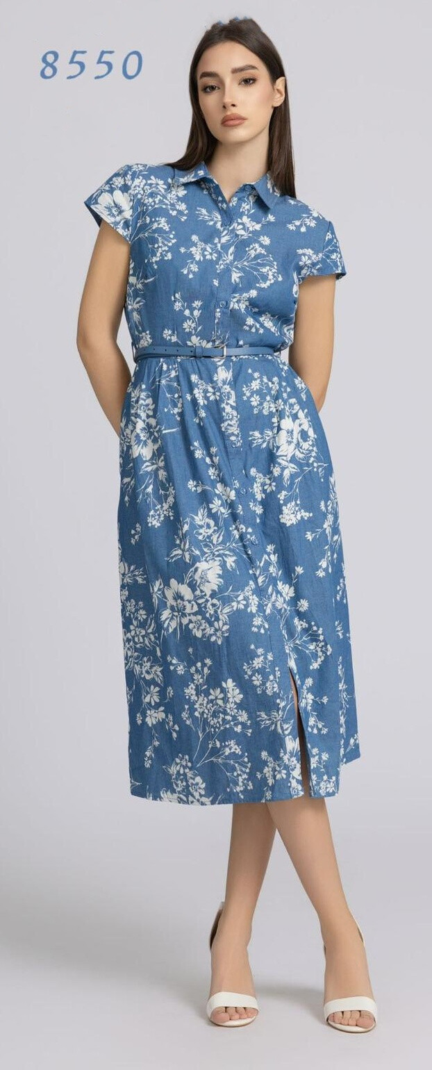 Wholesaler OOKA - Flower jeans dress