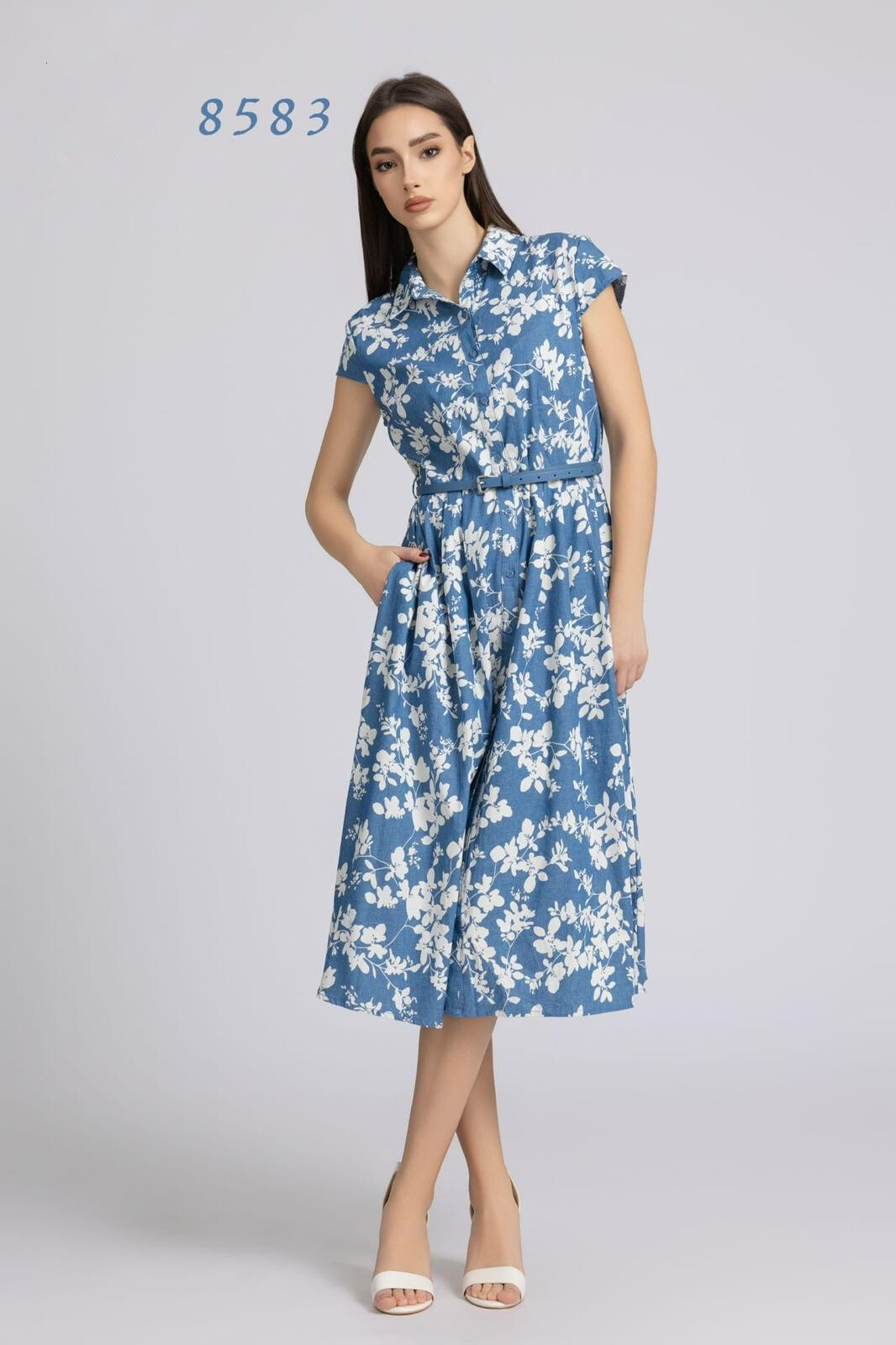 Wholesaler OOKA - Flower jeans dress