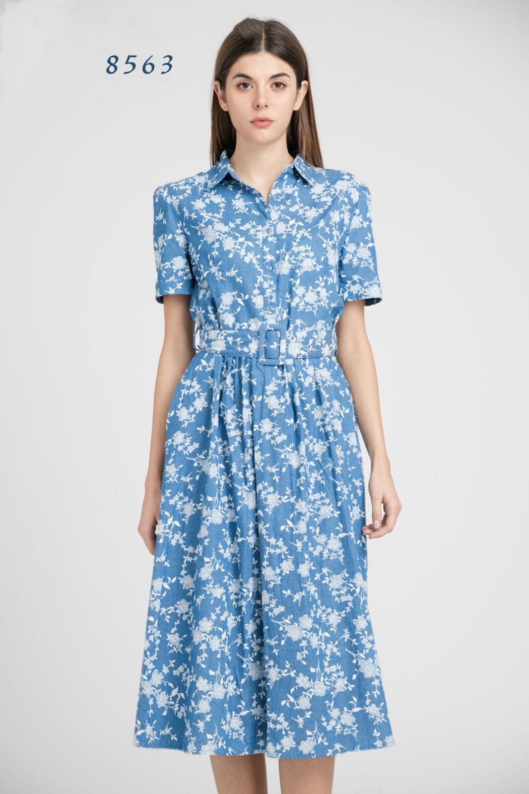 Wholesaler OOKA - Denim flower dress