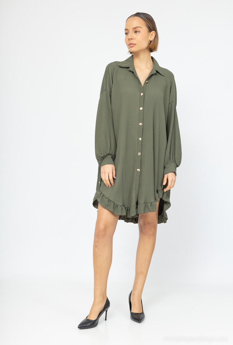 Grossiste OOKA - Tunique chemise plisée