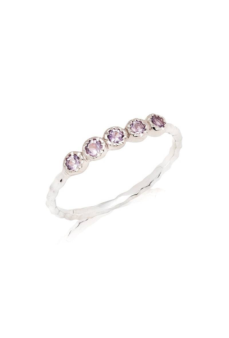Wholesaler OPALOOK FRANCE - Ring with purple, silver amethyst - CJF -BA052