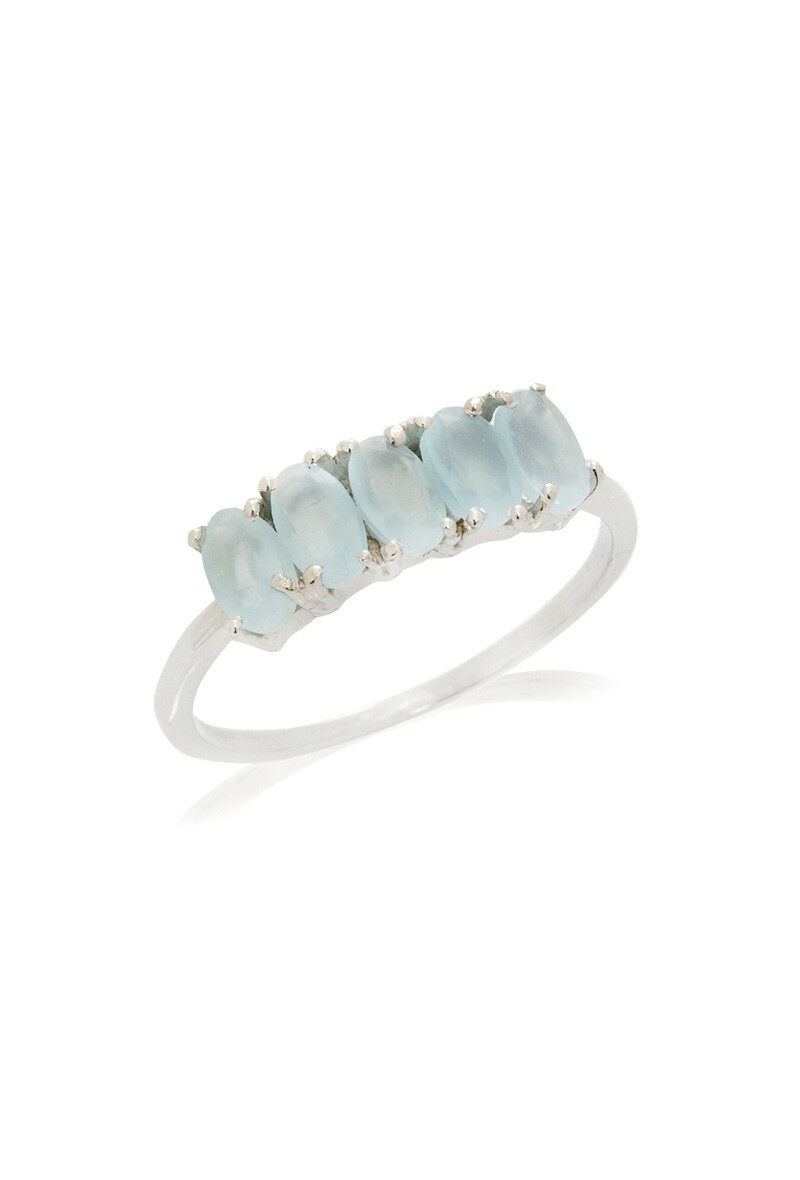 Wholesaler OPALOOK FRANCE - Ring with natural blue calcédonia, rhodied silver 925 - CCP -BA019