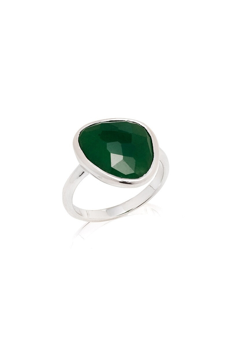 Wholesaler OPALOOK FRANCE - Ring with natural green adventurine, rhodied silver 925 - CJF -BA071