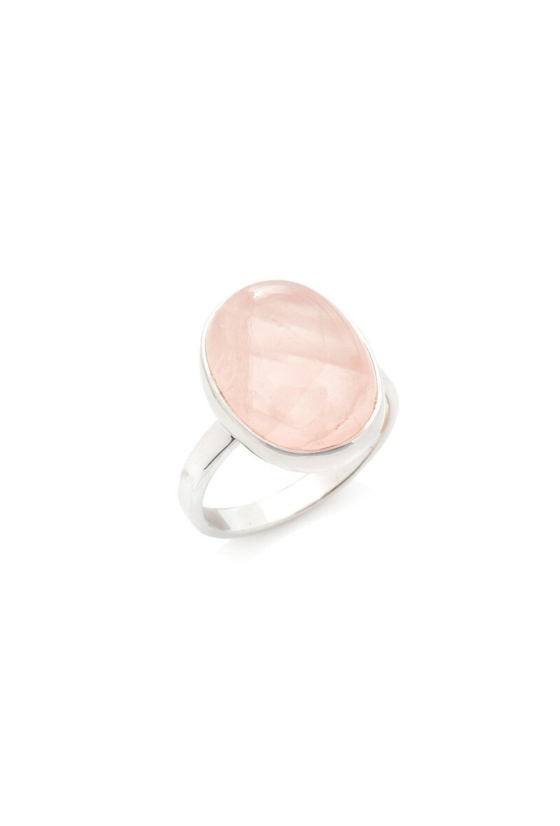 Wholesaler OPALOOK FRANCE - Ring with natural pink quartz, in rhodied silver 925 - CCP -BA002
