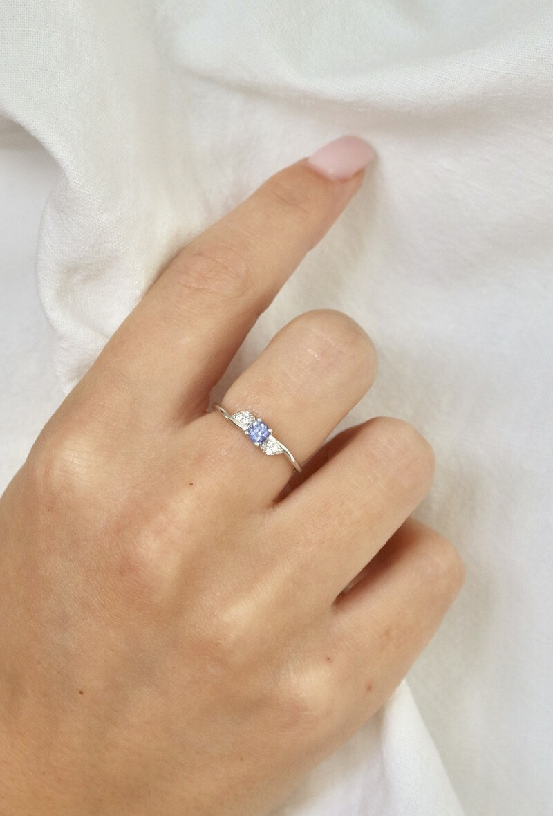 Wholesaler OPALOOK FRANCE - Ring with natural blue tanzanite, 925 silver-CVL-BA007-TZ