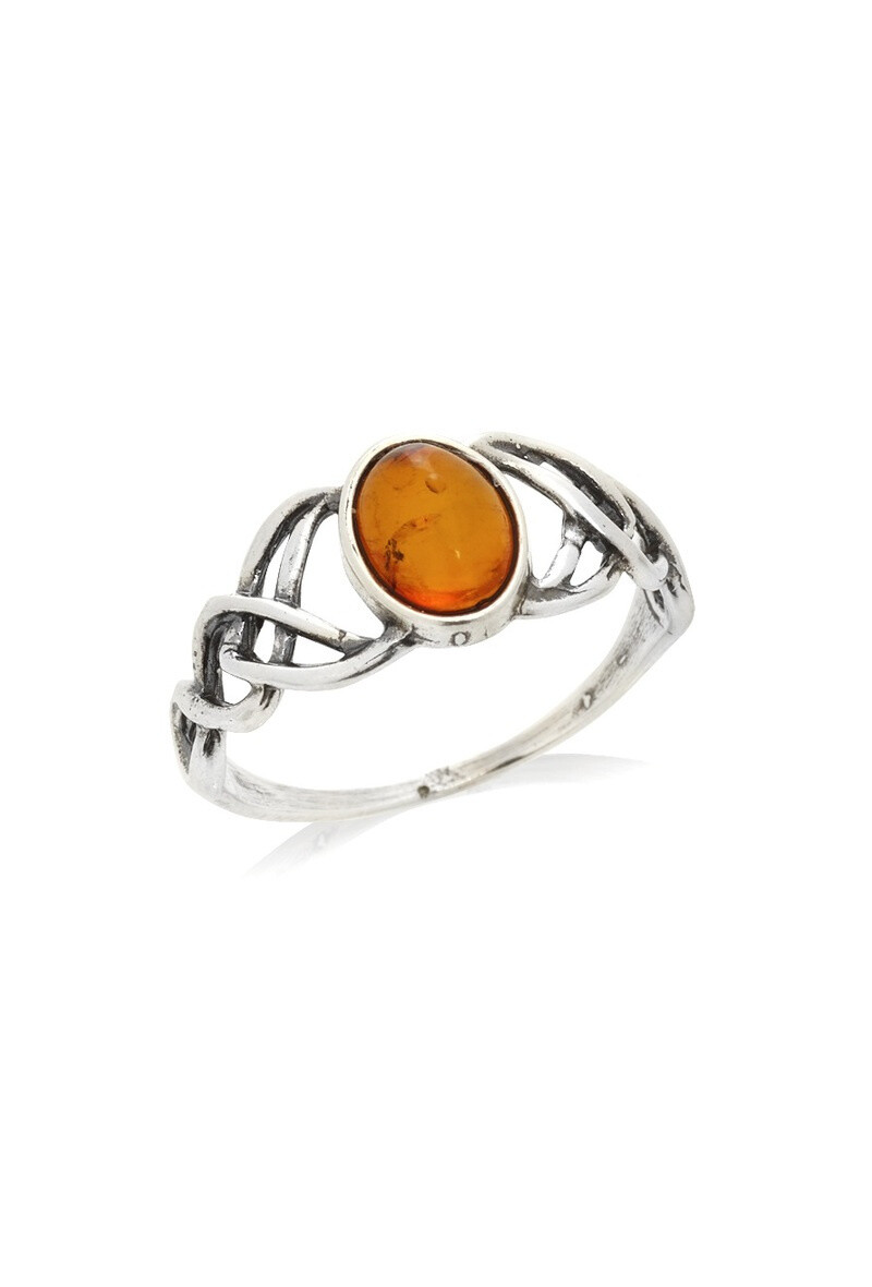 Wholesaler OPALOOK FRANCE - Ring with cognac amber, silver - gd -ba0082