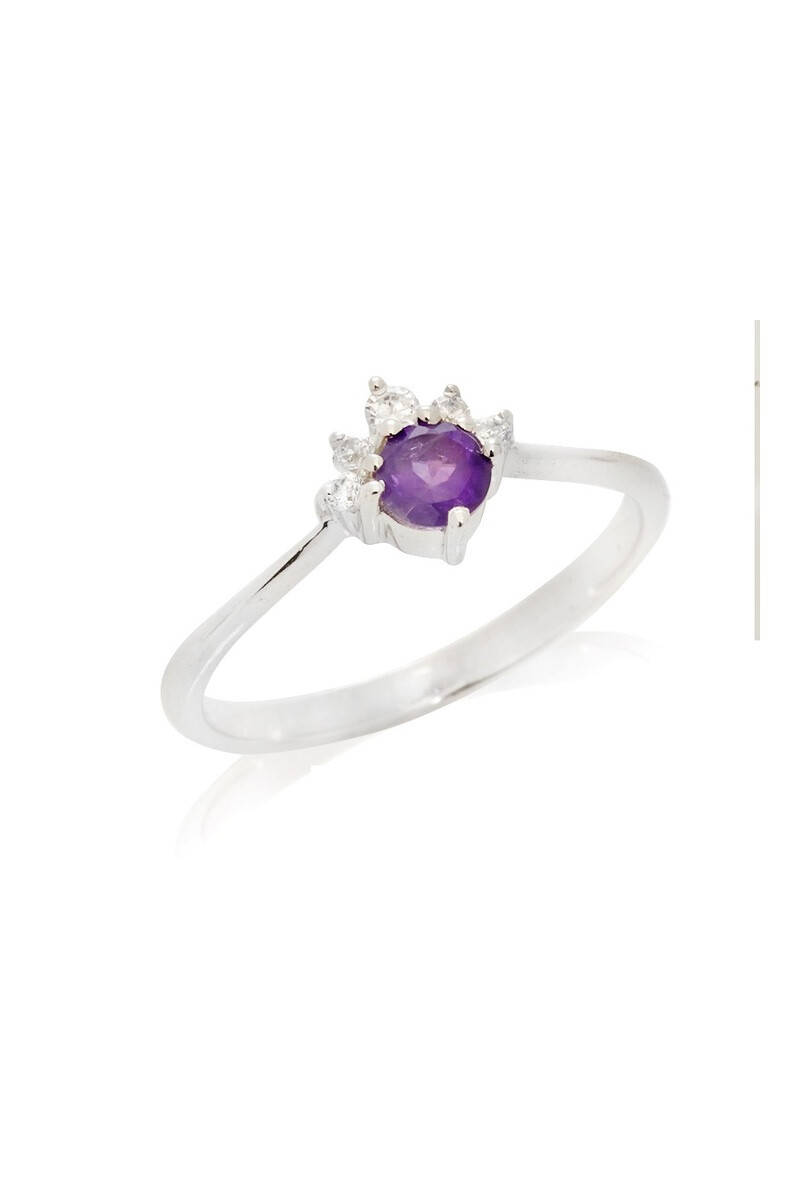 Wholesaler OPALOOK FRANCE - Ring with purple, silver amethyst - CCP -BA029