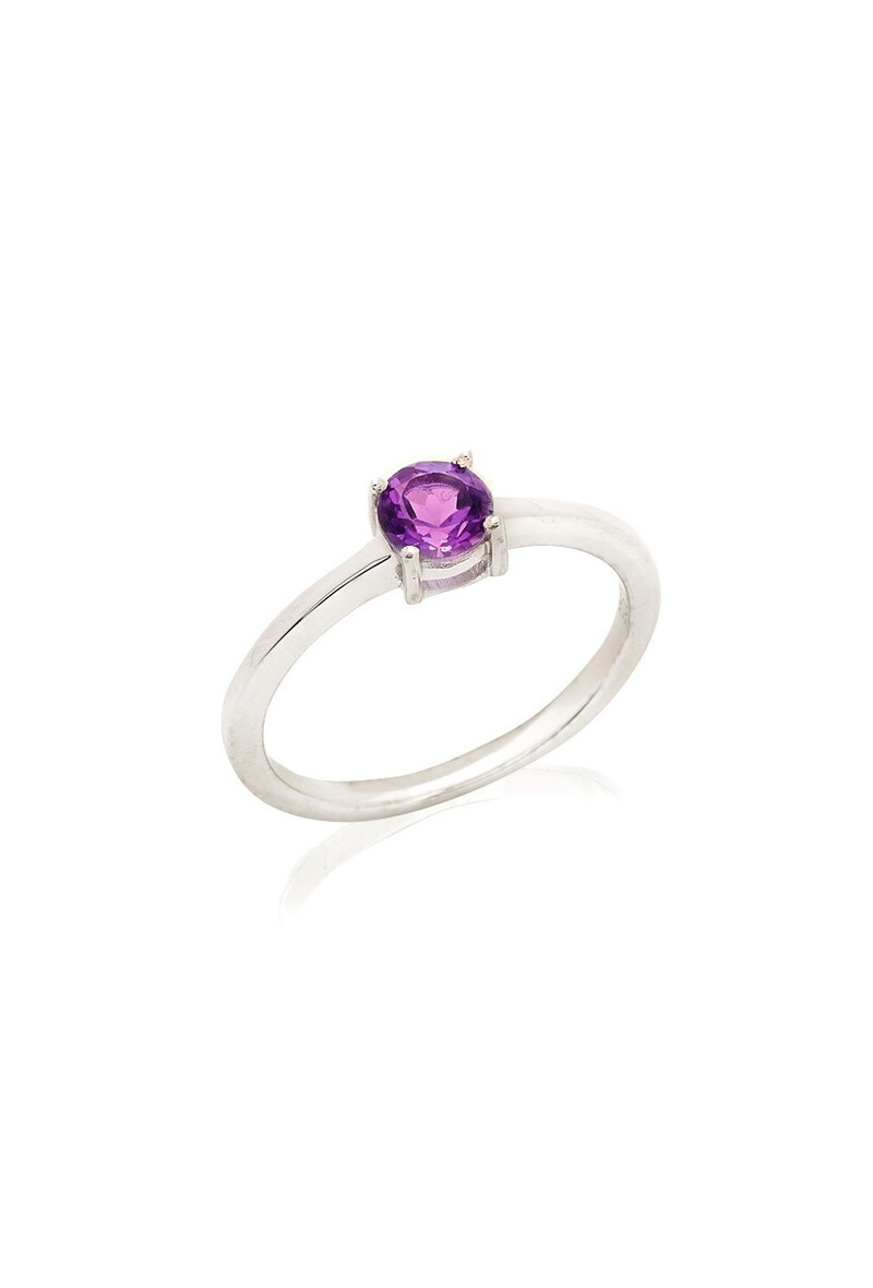 Wholesaler OPALOOK FRANCE - Round ring with purple amethyst, 925 silver-CVL-BA020-AM