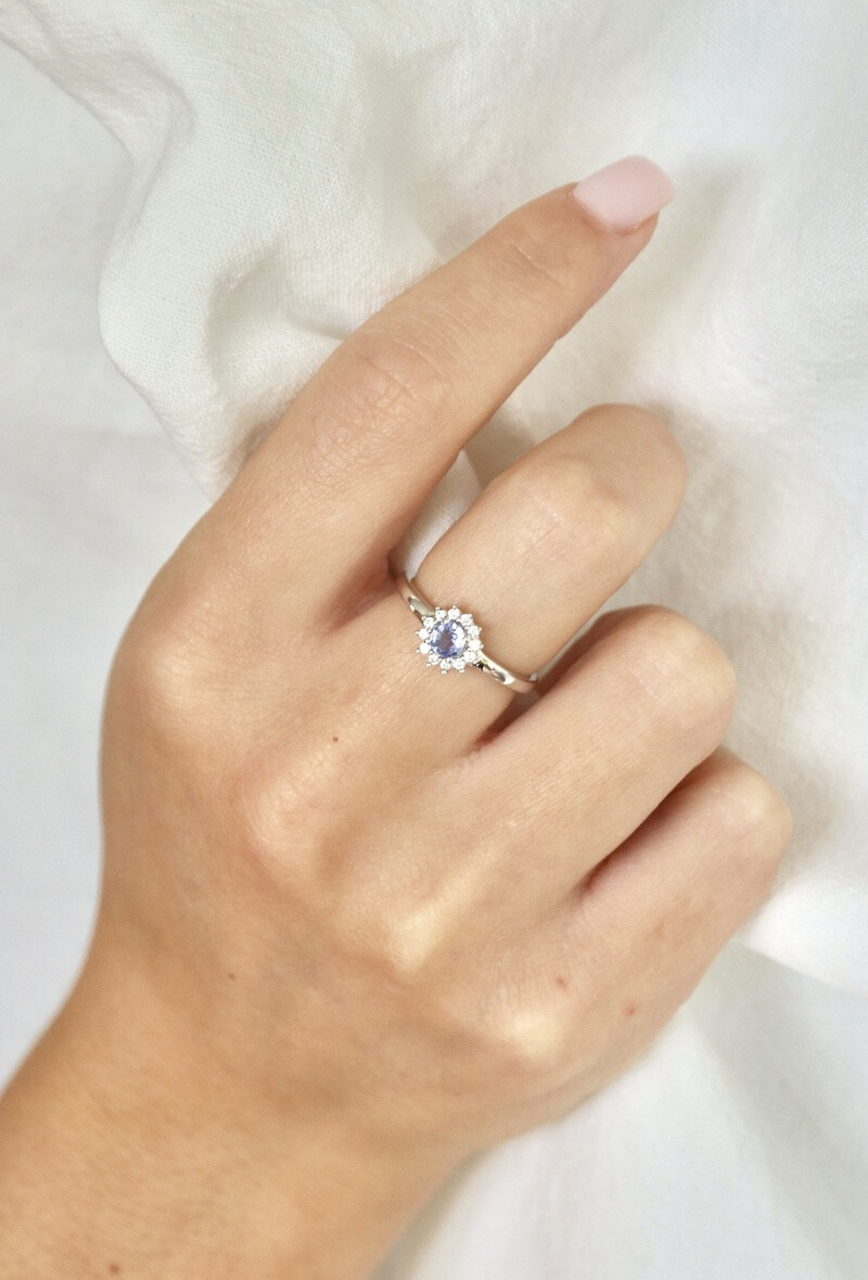 Wholesaler OPALOOK FRANCE - Ring with natural blue tanzanite, 925 silver-CVL-BA009-TZ