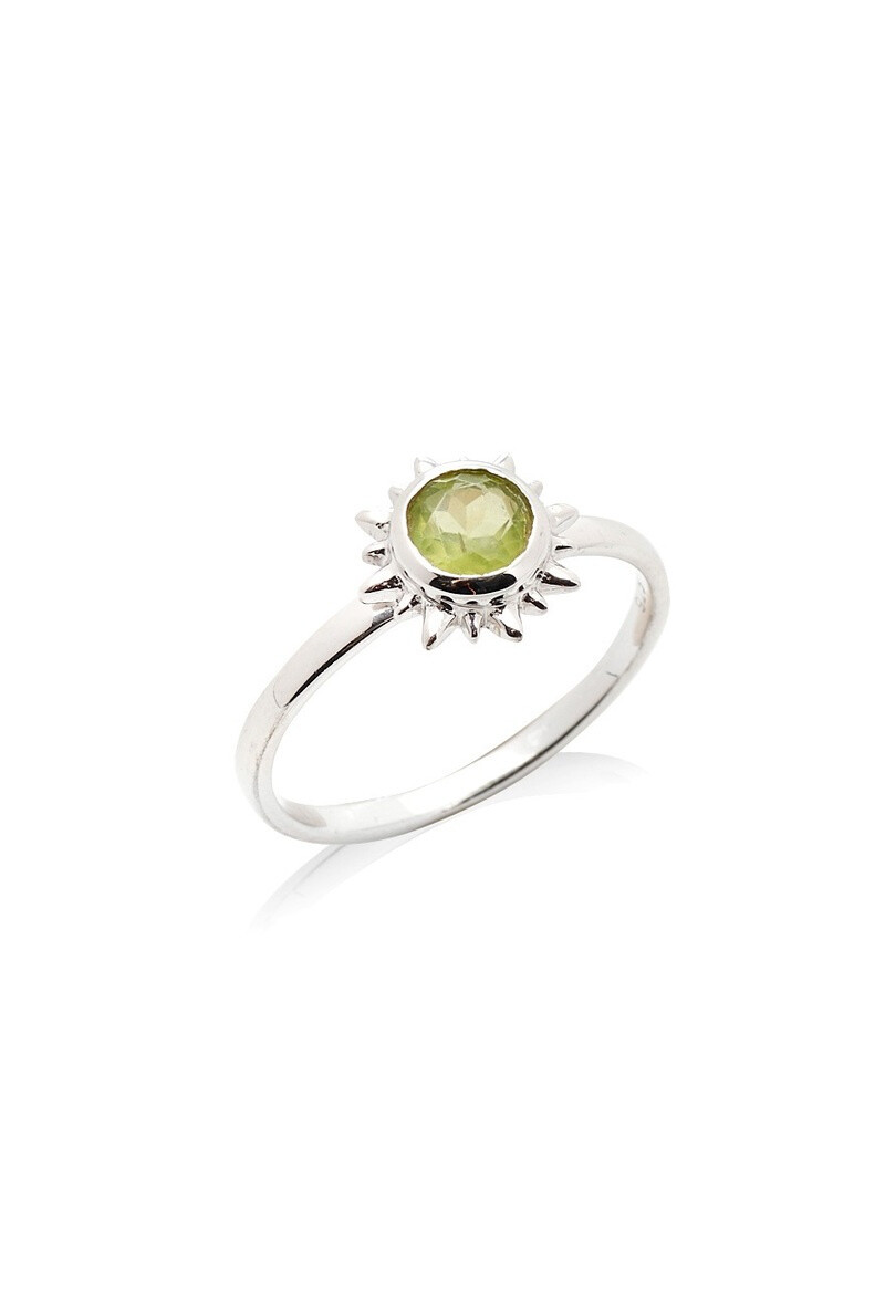 Wholesaler OPALOOK FRANCE - Ring with natural green peridot, in rhodied silver 925 - CCP -BA007