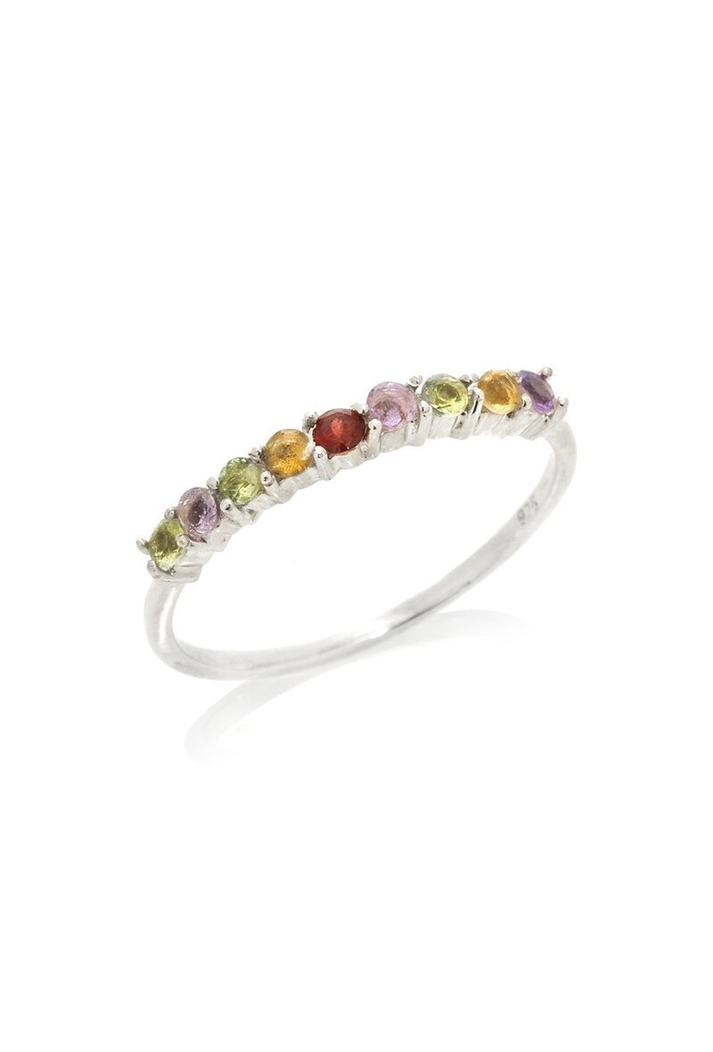 Wholesaler OPALOOK FRANCE - Ring with multicolored, silver multi -spiral - CCP -BA017