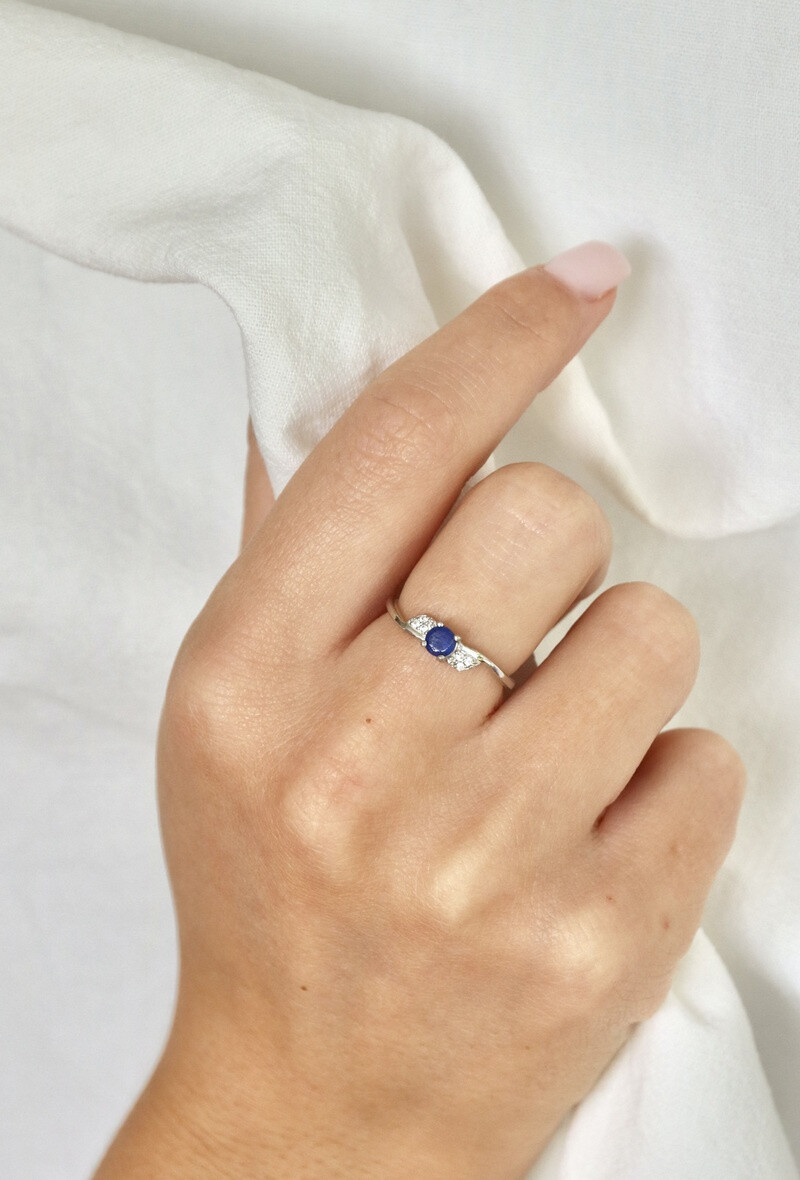 Wholesaler OPALOOK FRANCE - Ring with natural blue lapis-lazuli, 925 silver-CVL-BA007-LL