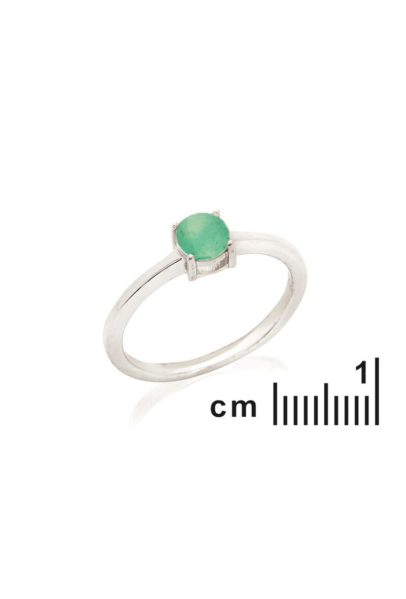 Wholesaler OPALOOK FRANCE - Round ring with natural green adventurine, 925 silver-CVL-BA020-AV