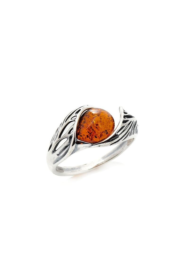 Wholesaler OPALOOK FRANCE - Ring with cognac amber, silver - SA4072ROR