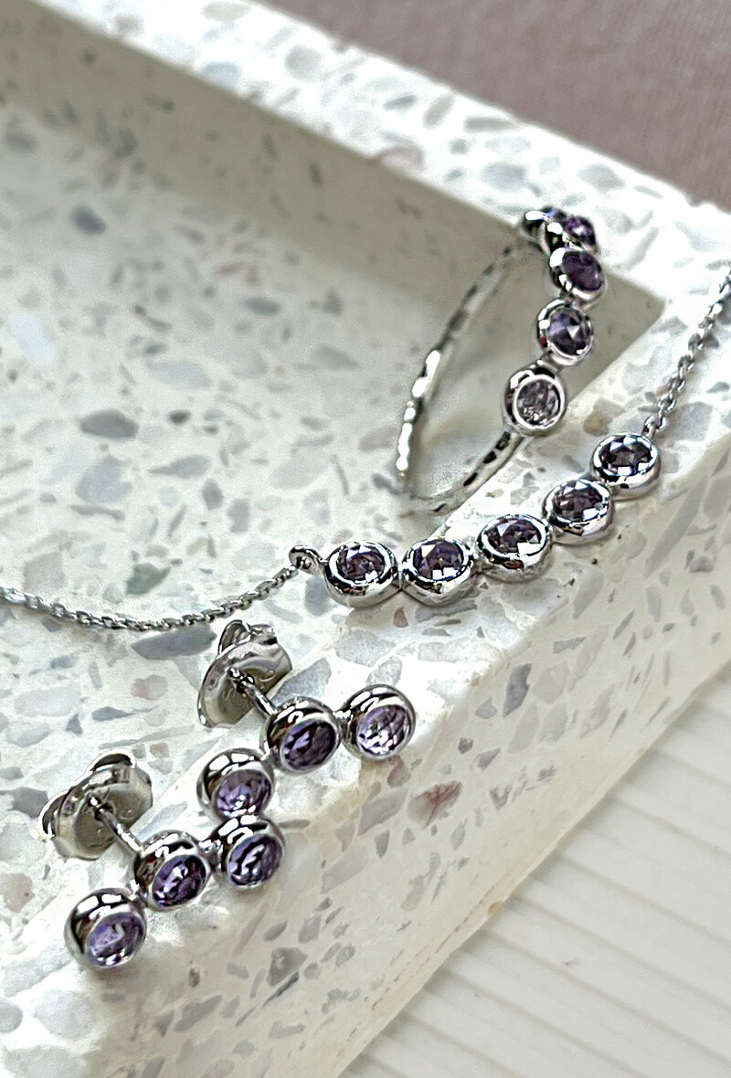 Wholesaler OPALOOK FRANCE - Ring with purple, silver amethyst - CJF -BA062