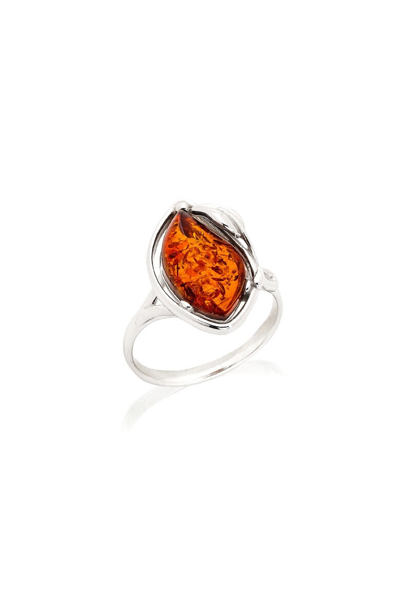 Wholesaler OPALOOK FRANCE - Ring with amber Cognac Sea Baltic drop, silver 925 - SA4222ROR