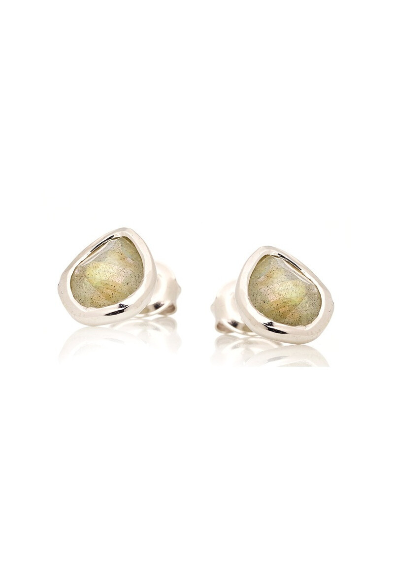 Wholesaler OPALOOK FRANCE - Earrings with multicolored labradorite, 925 silver - CJF-BO091R