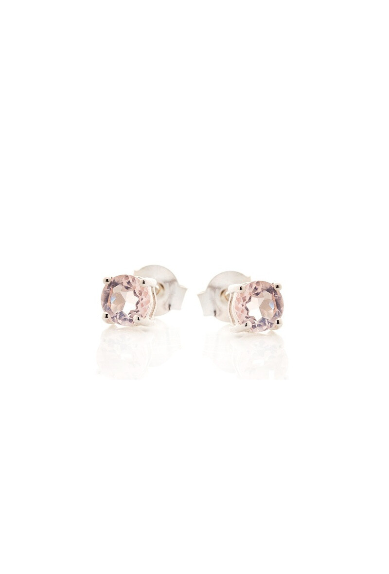 Wholesaler OPALOOK FRANCE - Earrings with natural rose quartz, 925 silver - CVL-BO020-QR