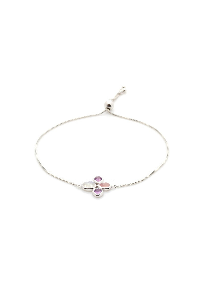 Wholesaler OPALOOK FRANCE - Bracelet with multiple stones, 925 silver, max 25 cm - CJF-BR050