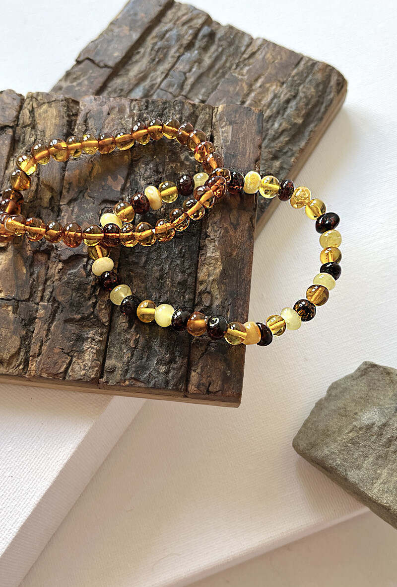 Wholesaler OPALOOK FRANCE - Bracelet with multicolored amber, all amber - AKB2M -3