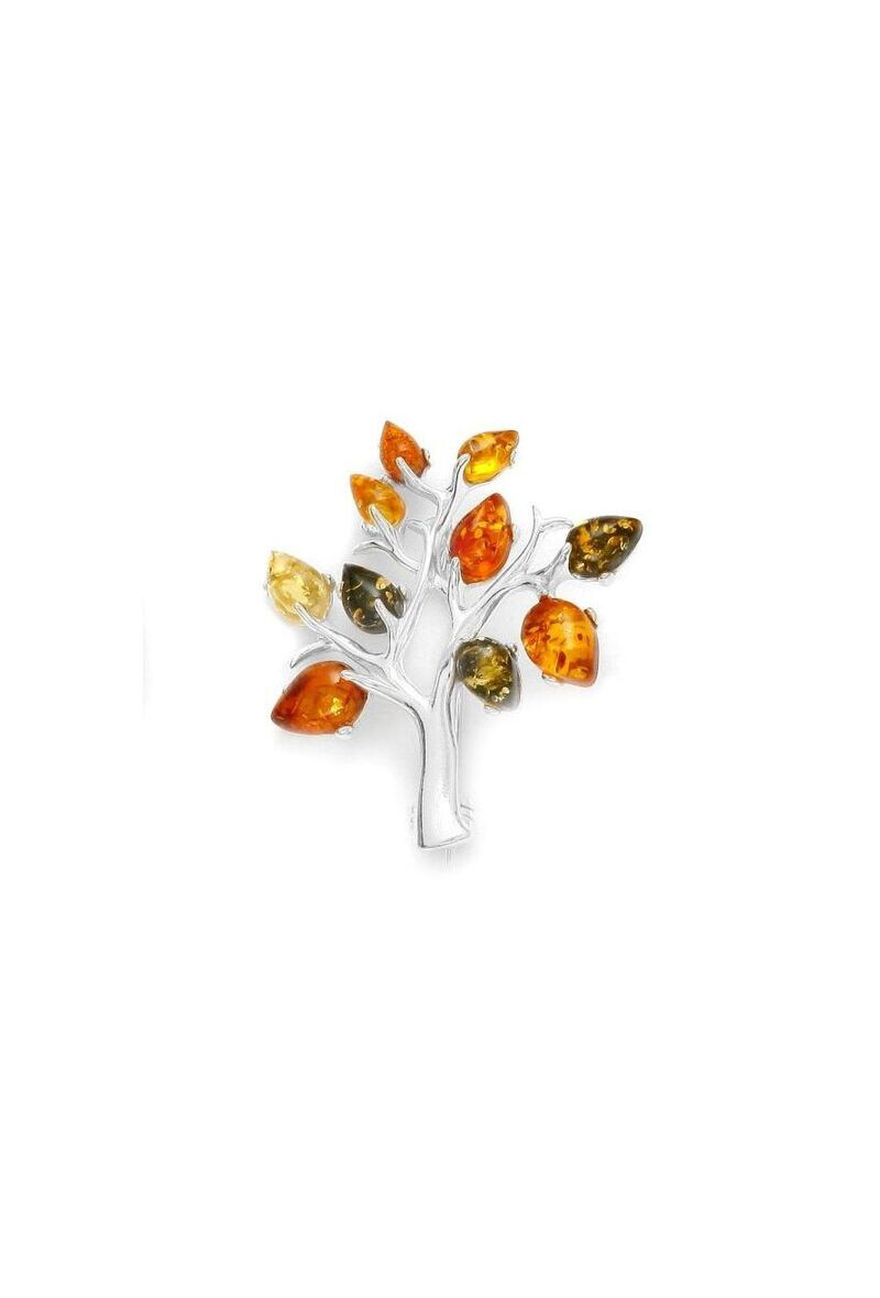 Wholesaler OPALOOK FRANCE - Multicolored Amber Amber Agrise Silver Pin 925 - GI -BC010M