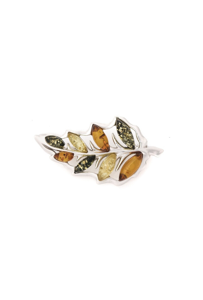 Wholesaler OPALOOK FRANCE - Baltic multicolored amber spindle, 925 silver - GI -BC036M