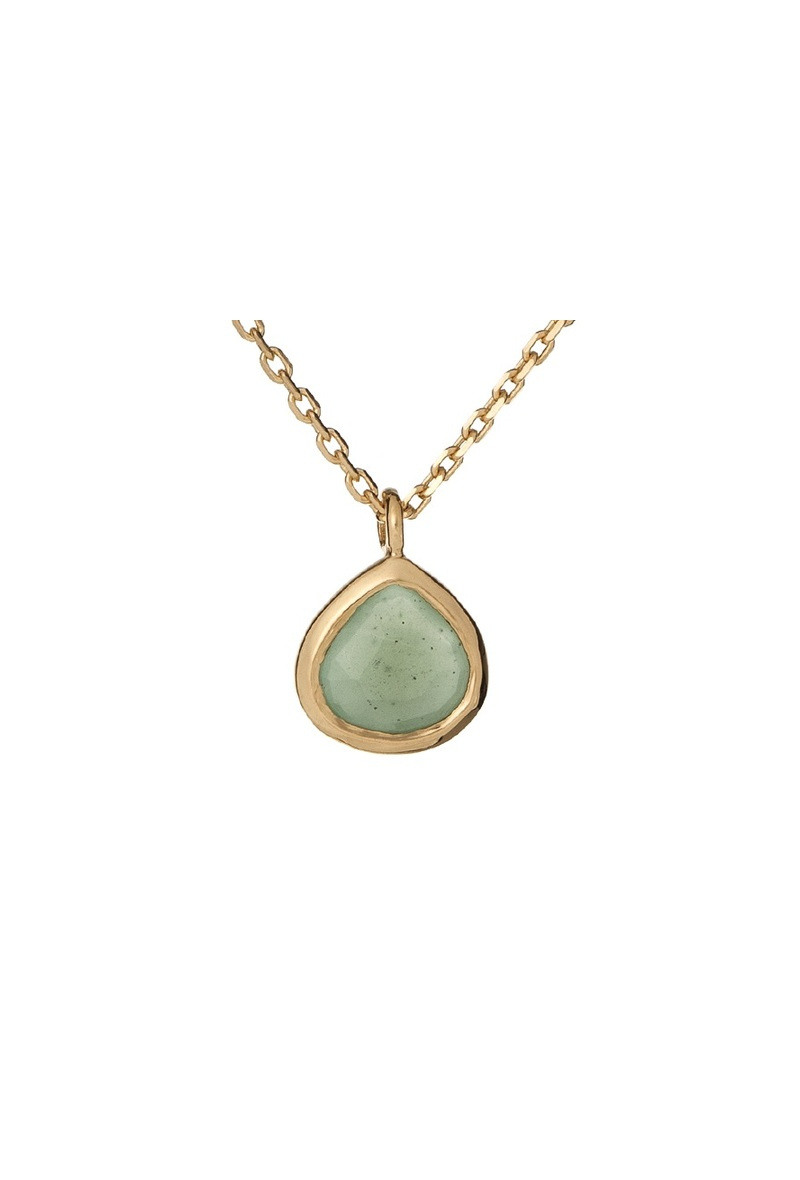Grossiste OPALOOK FRANCE - Collier coeur aventurine verte, argent doré 925, 42+3 cm - CJF-CL007D