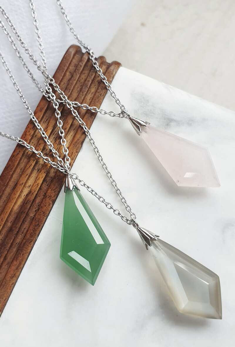 Wholesaler OPALOOK FRANCE - Necklace with pink drop, silver, 45 + 3 cm - CJF -CL008