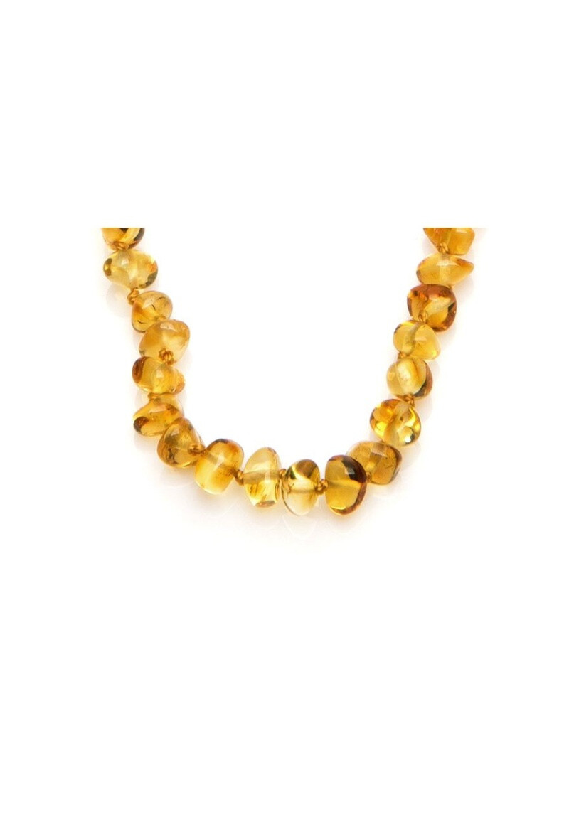 Wholesaler OPALOOK FRANCE - Necklace with honey amber, 32 - 33 cm - AKWK1H -Clip