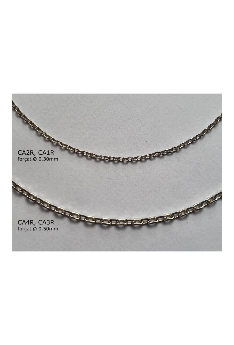 Grossiste OPALOOK FRANCE - Chaîne en argent rhodié 925 forçat 0,30, longueur 45+3cm - CA1R