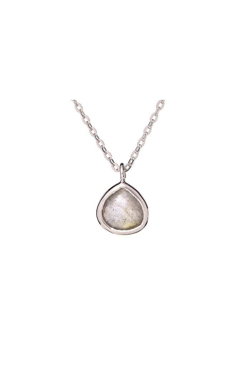 Grossiste OPALOOK FRANCE - Collier coeur labradorite, argent 925, 42 + 3 cm - CJF-CL007-LB